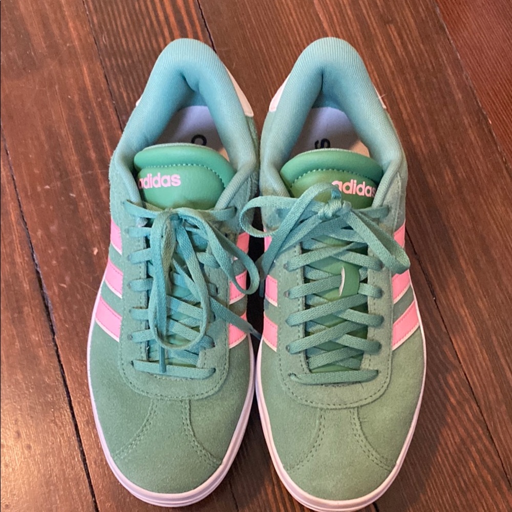 Adidas Green and Pink Sneakers